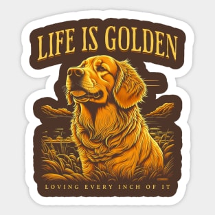 Golden Retriever Dog Retro Vintage Style Monochrome Graphics Sticker